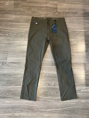 Men's Olive Green Stretch Pants By Desert Dunes